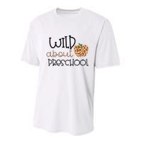 Wild About Preschool Leopard School Grade Teacher Gift Performance Sprint T-Shirt