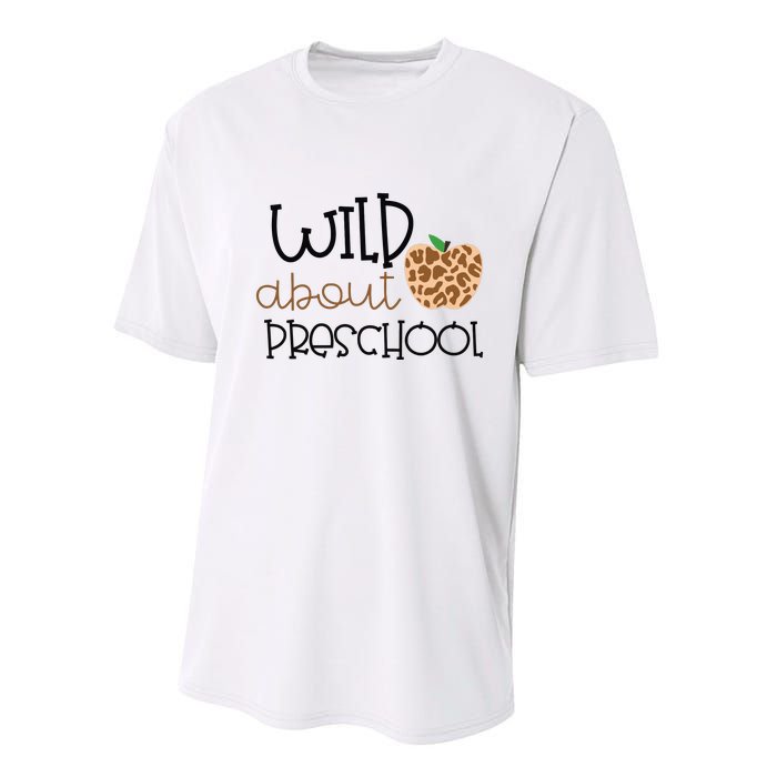 Wild About Preschool Leopard School Grade Teacher Gift Performance Sprint T-Shirt