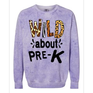 Wild About Prefunny Giftk Teacher Student First Day Of Kindergarten Gift Colorblast Crewneck Sweatshirt