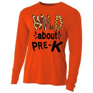 Wild About Prefunny Giftk Teacher Student First Day Of Kindergarten Gift Cooling Performance Long Sleeve Crew