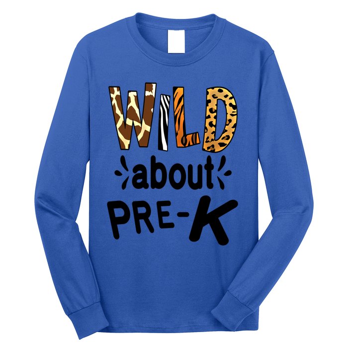 Wild About Prefunny Giftk Teacher Student First Day Of Kindergarten Gift Long Sleeve Shirt