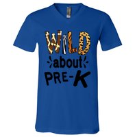 Wild About Prefunny Giftk Teacher Student First Day Of Kindergarten Gift V-Neck T-Shirt