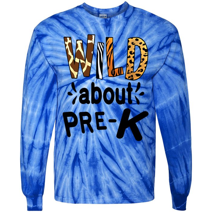 Wild About Prefunny Giftk Teacher Student First Day Of Kindergarten Gift Tie-Dye Long Sleeve Shirt