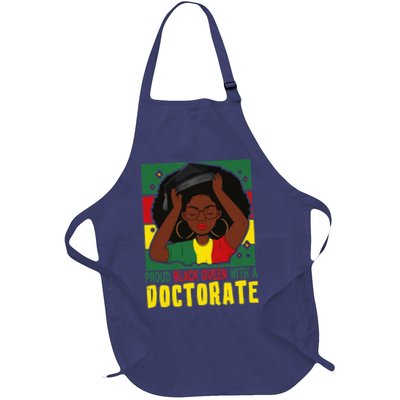Womens Afro Proud Black Queen With PhD Graduation Doctorate Apron