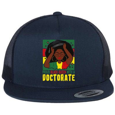 Womens Afro Proud Black Queen With PhD Graduation Doctorate Flatbill Hat