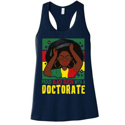 Womens Afro Proud Black Queen With PhD Graduation Doctorate Womens Tank Top