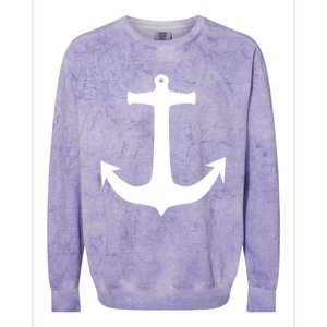 White Anchor Preppy Nautical Boating Meaningful Gift Colorblast Crewneck Sweatshirt