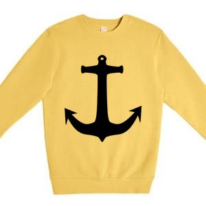 White Anchor Preppy Nautical Boating Meaningful Gift Premium Crewneck Sweatshirt