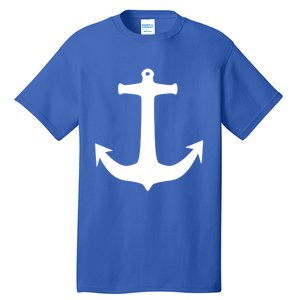 White Anchor Preppy Nautical Boating Meaningful Gift Tall T-Shirt