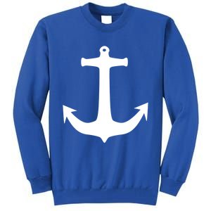 White Anchor Preppy Nautical Boating Meaningful Gift Tall Sweatshirt