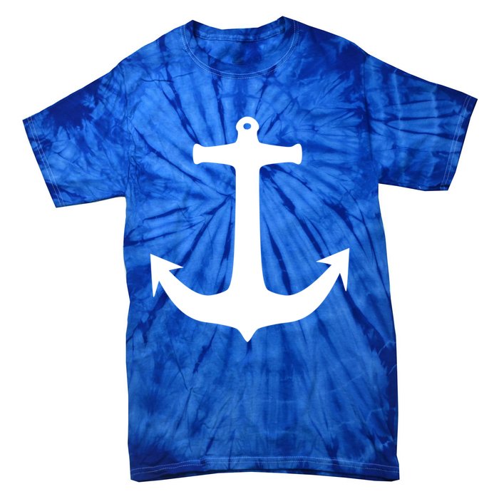 White Anchor Preppy Nautical Boating Meaningful Gift Tie-Dye T-Shirt