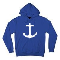 White Anchor Preppy Nautical Boating Meaningful Gift Tall Hoodie