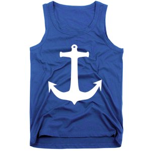 White Anchor Preppy Nautical Boating Meaningful Gift Tank Top