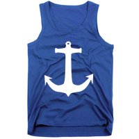 White Anchor Preppy Nautical Boating Meaningful Gift Tank Top