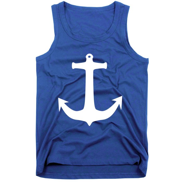 White Anchor Preppy Nautical Boating Meaningful Gift Tank Top