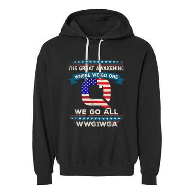 We Are Q | QAnon Flag WWG1WGA Q Anon Garment-Dyed Fleece Hoodie