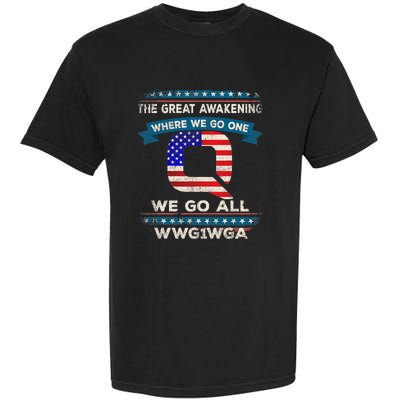 We Are Q | QAnon Flag WWG1WGA Q Anon Garment-Dyed Heavyweight T-Shirt