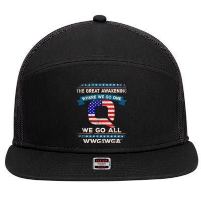 We Are Q | QAnon Flag WWG1WGA Q Anon 7 Panel Mesh Trucker Snapback Hat