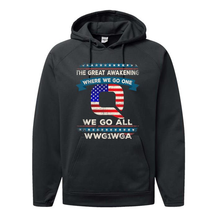 We Are Q | QAnon Flag WWG1WGA Q Anon Performance Fleece Hoodie