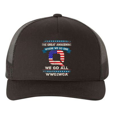 We Are Q | QAnon Flag WWG1WGA Q Anon Yupoong Adult 5-Panel Trucker Hat