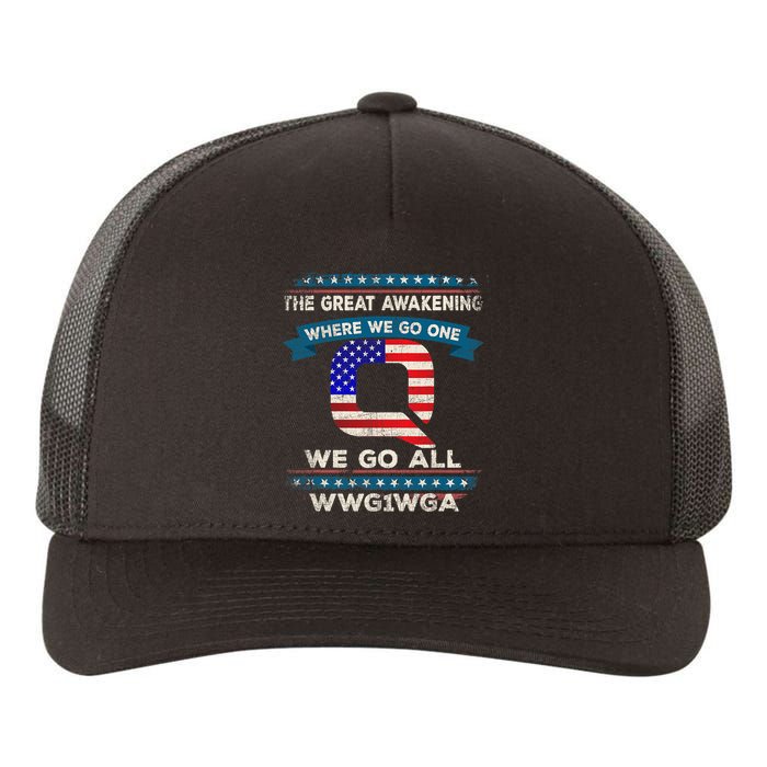 We Are Q | QAnon Flag WWG1WGA Q Anon Yupoong Adult 5-Panel Trucker Hat