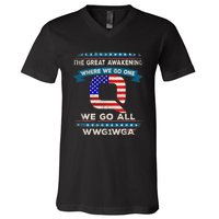 We Are Q | QAnon Flag WWG1WGA Q Anon V-Neck T-Shirt