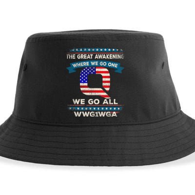 We Are Q | QAnon Flag WWG1WGA Q Anon Sustainable Bucket Hat