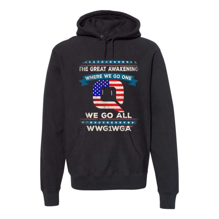 We Are Q | QAnon Flag WWG1WGA Q Anon Premium Hoodie