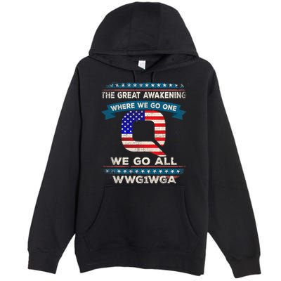 We Are Q | QAnon Flag WWG1WGA Q Anon Premium Pullover Hoodie