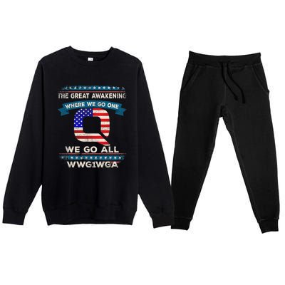 We Are Q | QAnon Flag WWG1WGA Q Anon Premium Crewneck Sweatsuit Set