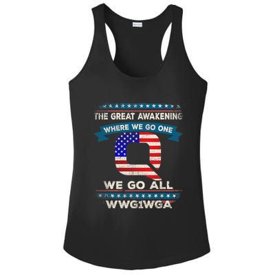 We Are Q | QAnon Flag WWG1WGA Q Anon Ladies PosiCharge Competitor Racerback Tank
