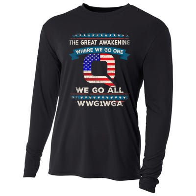 We Are Q | QAnon Flag WWG1WGA Q Anon Cooling Performance Long Sleeve Crew