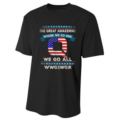 We Are Q | QAnon Flag WWG1WGA Q Anon Performance Sprint T-Shirt