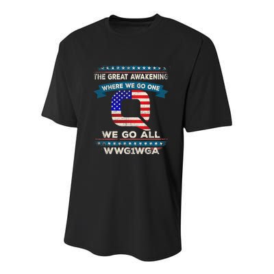 We Are Q | QAnon Flag WWG1WGA Q Anon Youth Performance Sprint T-Shirt