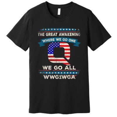 We Are Q | QAnon Flag WWG1WGA Q Anon Premium T-Shirt