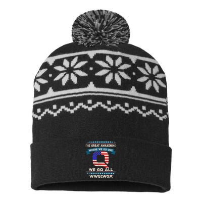 We Are Q | QAnon Flag WWG1WGA Q Anon USA-Made Snowflake Beanie