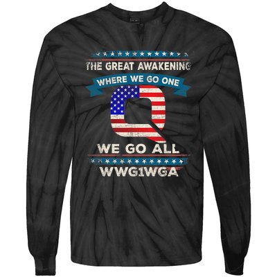 We Are Q | QAnon Flag WWG1WGA Q Anon Tie-Dye Long Sleeve Shirt