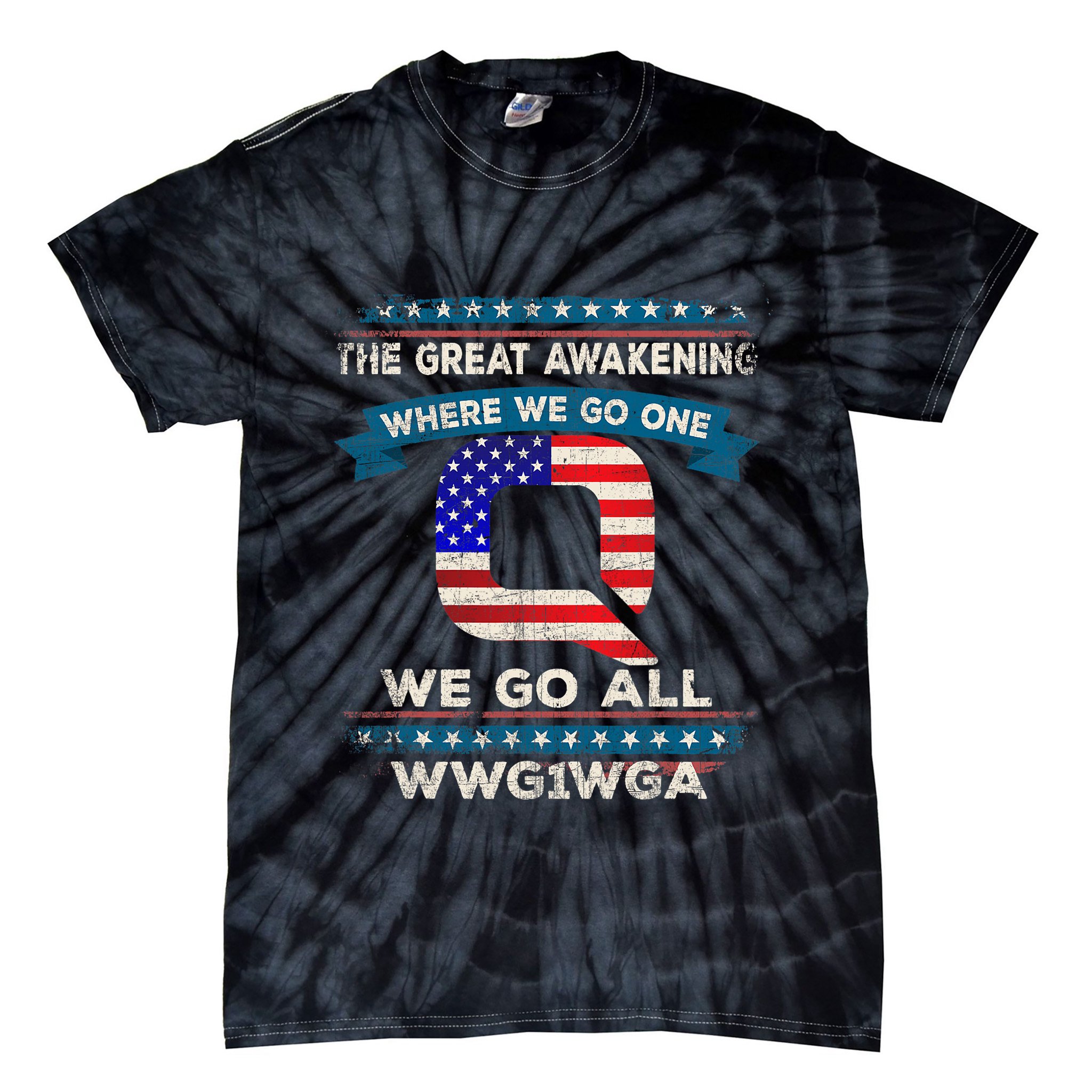 We Are Q | QAnon Flag WWG1WGA Q Anon Tie-Dye T-Shirt