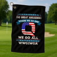 We Are Q | QAnon Flag WWG1WGA Q Anon Golf Towel