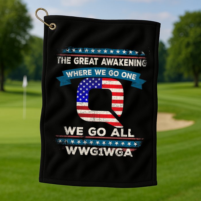 We Are Q | QAnon Flag WWG1WGA Q Anon Golf Towel
