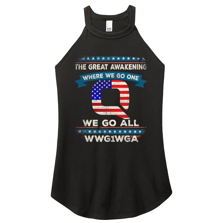 We Are Q | QAnon Flag WWG1WGA Q Anon Women's Perfect Tri Rocker Tank