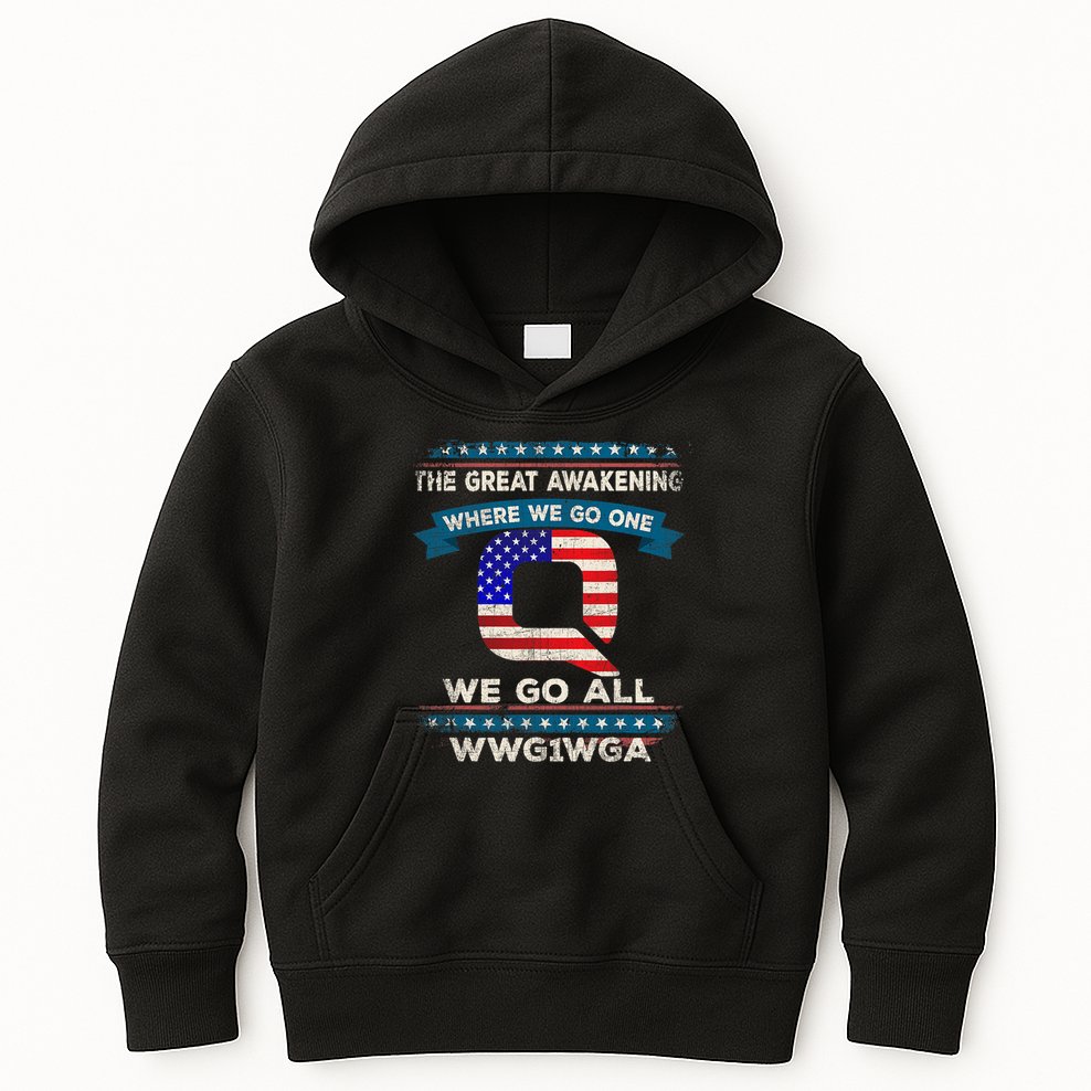 We Are Q | QAnon Flag WWG1WGA Q Anon Kids Hoodie