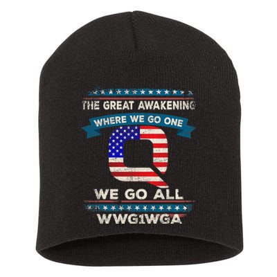 We Are Q | QAnon Flag WWG1WGA Q Anon Short Acrylic Beanie