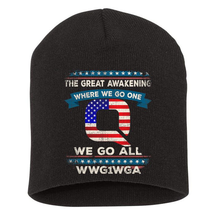 We Are Q | QAnon Flag WWG1WGA Q Anon Short Acrylic Beanie