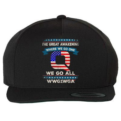 We Are Q | QAnon Flag WWG1WGA Q Anon Wool Snapback Cap