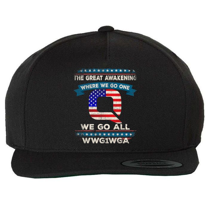 We Are Q | QAnon Flag WWG1WGA Q Anon Wool Snapback Cap