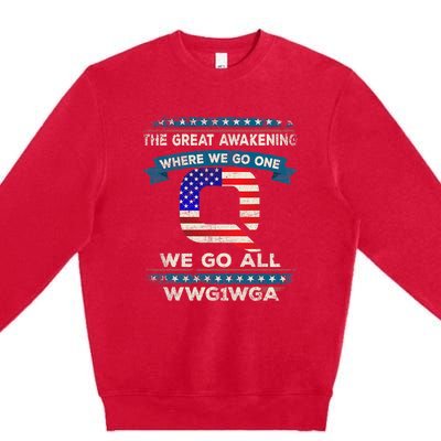 We Are Q | QAnon Flag WWG1WGA Q Anon Premium Crewneck Sweatshirt