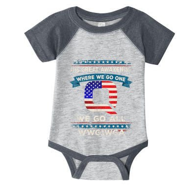 We Are Q | QAnon Flag WWG1WGA Q Anon Infant Baby Jersey Bodysuit