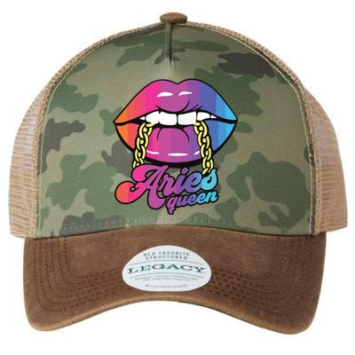 Womens Aries Queen Lips Zodiac Horoscope Girl Women Birthday Legacy Tie Dye Trucker Hat