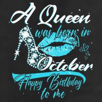 Womens A Queen Was Born In October Happy Birthday To Me Cool Comfort Performance Bucket Hat